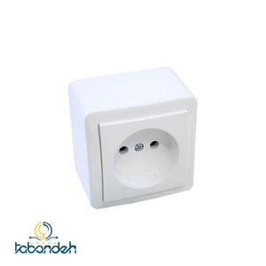 پریز برق ساده سرامیکی روکار رویان مدل پارس